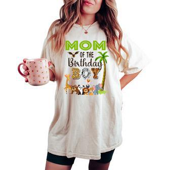 Mom Of The Birthday Boy Wild Zoo Theme Safari Party Women's Oversized Comfort T-shirt - Thegiftio UK