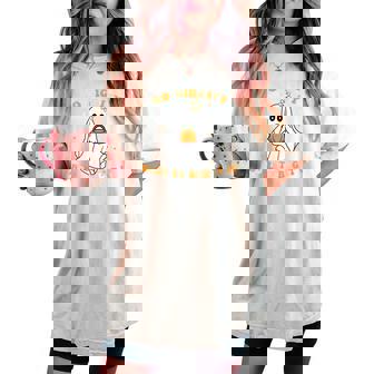 No Diggity Bout To Bag It Up Halloween Ghost For Girls Women's Oversized Comfort T-shirt - Monsterry