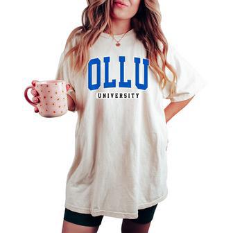 Ollu Our Lady Of The Lake Arch Vintage University Women Women's Oversized Comfort T-shirt - Thegiftio UK