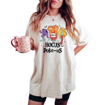 Phlebotomist Medical Lab Tech Nurse Halloween Spooky Health Women's Oversized Comfort T-shirt - Thegiftio UK