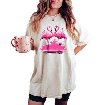 Pink Flamingo Summer Vibes For Women Women's Oversized Comfort T-shirt - Monsterry