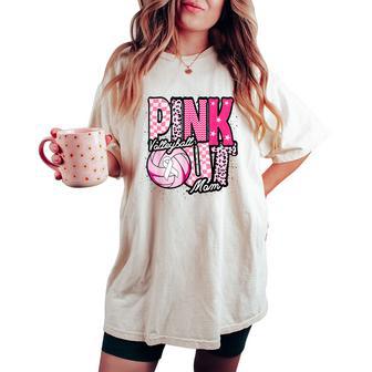 Pink Volleyball Mom Pink Out Day Women's Oversized Comfort T-shirt - Thegiftio UK