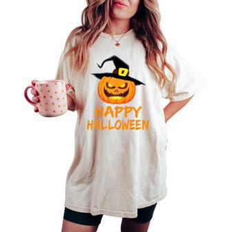 Pumpkin With Hat Happy Halloween Costume Children Women's Oversized Comfort T-shirt | Seseable CA