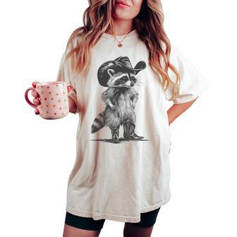 Racoon Cowboy Racoon Graphic Meme Women Women's Oversized Comfort T-shirt - Thegiftio UK