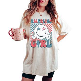 Retro Groovy 4Th Of July Girls Ns American Girls Women's Oversized Comfort T-shirt - Monsterry DE