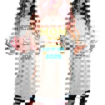 Retro Leveling Up To Mom Again 2025 Pregnancy Announcement Women's Oversized Comfort T-shirt | Seseable UK