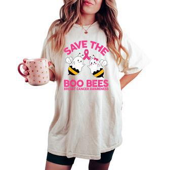 Save The Boobees Boo Bees Breast Cancer Halloween Women Women's Oversized Comfort T-shirt - Thegiftio UK