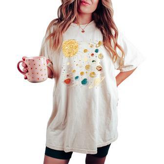 Solar System Planets Girls Boys Astronomy Space Women's Oversized Comfort T-shirt - Thegiftio UK