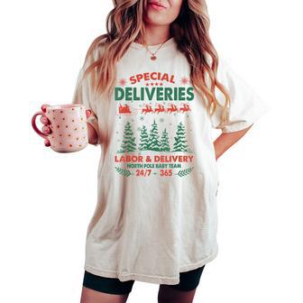 Special Deliveries Christmas Labor And Delivery Nurse Women's Oversized Comfort T-shirt - Thegiftio UK