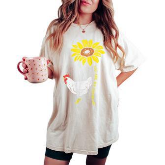 Sunshine Sunflower Chicken Farm Animal Farming Farmer Women's Oversized Comfort T-shirt - Monsterry
