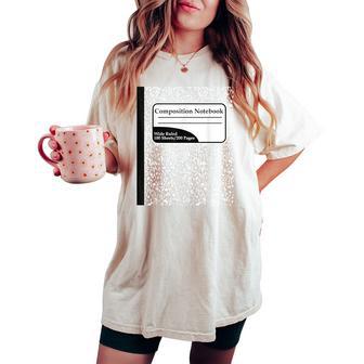 Teacher Composition Book Notebook Costume Matching Group Women's Oversized Comfort T-shirt - Thegiftio UK