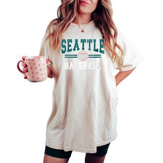 Vintage Team Seattle Baseball Game Day Women's Oversized Comfort T-shirt - Thegiftio UK