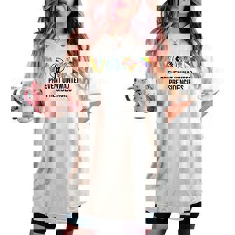 Voting Prevents Unwanted Presidencies Floral Us Flag Women's Oversized Comfort T-shirt - Monsterry