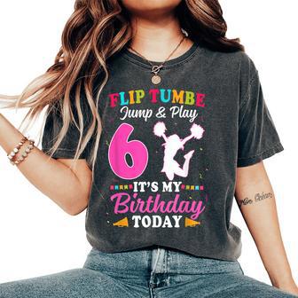 6Th Birthday Cheerleading Girl 6 Year Old Cheerleader Women's Oversized Comfort T-Shirt - Thegiftio UK