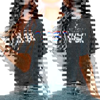 70S 80S Retrointage Nasa Worm Logo Retro Nasa Idée Cadeau T-shirt oversize confortable pour femme - Cadeauxyz