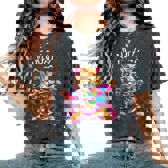 Abigail Motif Chat Dansant Coloré Pour Fille Nom Abigail T-shirt oversize confortable pour femme - Cadeauxyz