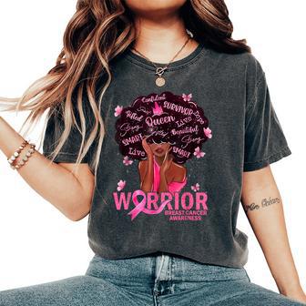 American African Black Queen Breast Cancer Warrior Women's Oversized Comfort T-Shirt - Thegiftio UK