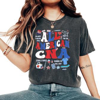 All American Cna 4Th Of July Scrub Top Patriot Rn Cna Women's Oversized Comfort T-Shirt - Thegiftio UK