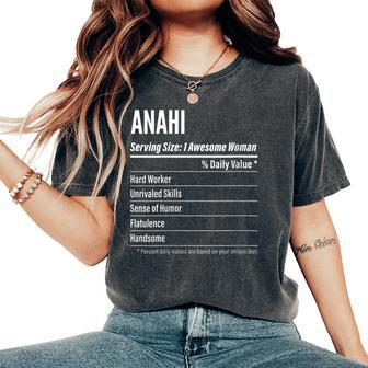Anahi Nutritional Facts Serving Size Calories Women's Oversized Comfort T-Shirt - Monsterry