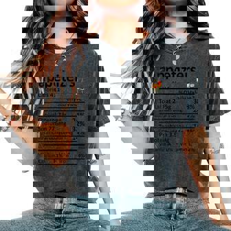 Appetizers Nutrition Food Facts Thanksgiving Costume Xmas Women's Oversized Comfort T-Shirt - Monsterry