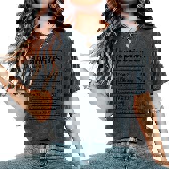 Appetizers Nutrition Thanksgiving Food Facts Christmas Women's Oversized Comfort T-Shirt - Monsterry