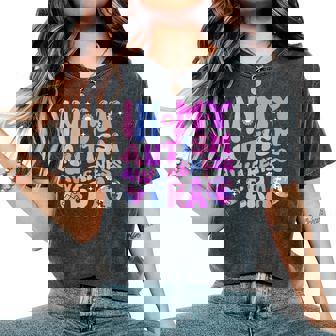 In My Autism Awareness Era Groovy Support Team Family Women Women's Oversized Comfort T-Shirt - Monsterry