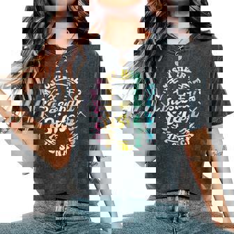 Baseball Sister I'm Just Here For The Snacks Retro Tie Dye Women's Oversized Comfort T-Shirt - Monsterry