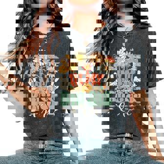 In My Big Sis Era Floral Hippie Groovy Retro Daisy Sister Women's Oversized Comfort T-Shirt | Seseable UK