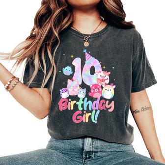 Birthday Girl 10Th Birthday Squish Squad Mallow Girls Women's Oversized Comfort T-Shirt - Thegiftio UK
