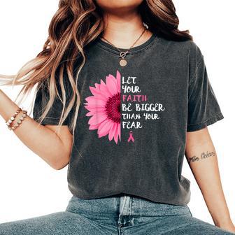 Breast Cancer Awareness Month Flower Pink Ribbon Women Women's Oversized Comfort T-Shirt - Thegiftio UK