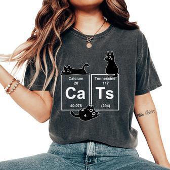 Cat Chemistry Periodic Table Cat Dad Cat Mom Women's Oversized Comfort T-Shirt - Thegiftio UK