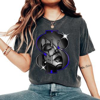 Chicano Payasa Clown Girl Money Symbol Indigo Women's Oversized Comfort T-Shirt - Thegiftio UK