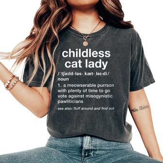 Childless Cat Lady Dictionary Definition Women's Oversized Comfort T-Shirt - Thegiftio UK