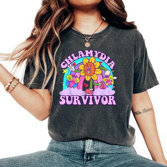 Chlamydia Survivor Sarcastic Ironic Y2k Inappropriate Women's Oversized Comfort T-Shirt - Thegiftio UK
