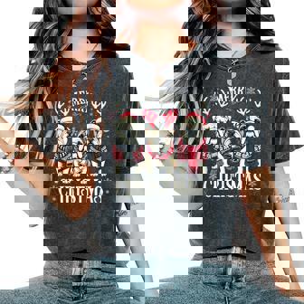 Christmas English Bulldog Mom English Bulldog Christmas Women's Oversized Comfort T-Shirt - Seseable