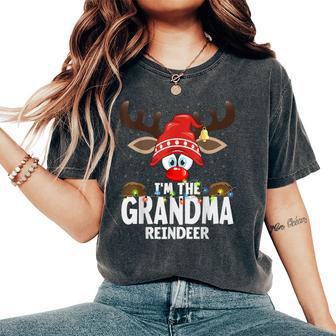 Christmas Matching I'm The Grandma Reindeer Women's Oversized Comfort T-Shirt - Thegiftio UK