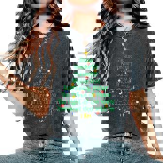 Christmas Tree Jesus Christian Cross Bible Verse Women Women's Oversized Comfort T-Shirt - Monsterry