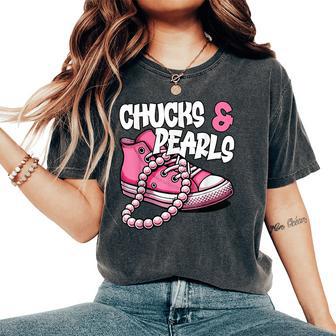 Chucks And Pearls 2024 Cool Women Women's Oversized Comfort T-Shirt - Thegiftio UK