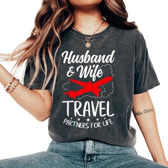Couple Matching Husband And Wife Travel Partners For Life Women's Oversized Comfort T-Shirt - Thegiftio UK