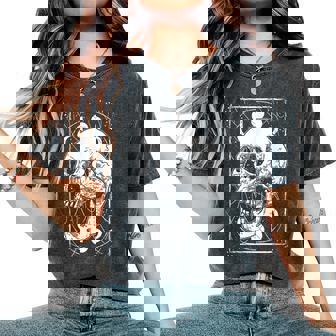 Cranio Fasi Lunari Moda Gotica Gotico Occulto Donne Gotiche T-shirt comoda oversize da donna - Novitaregali