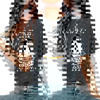 Crazy Penguin Lady Adelie Penguin Lovers Women Camiseta extragrande cómoda para mujer - Regaloses