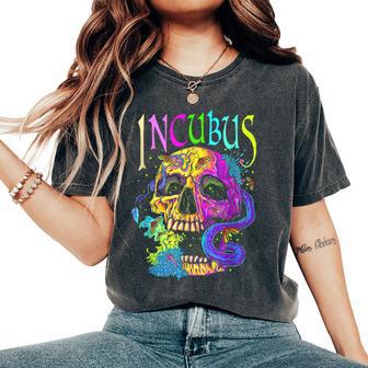 A Crow Left Skull Morning And Flower Incubus View Women's Oversized Comfort T-Shirt - Thegiftio UK