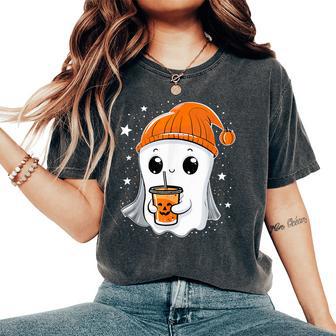 Cute Ghost Spooky Season Costume Halloween Graphic Girls Women's Oversized Comfort T-Shirt - Thegiftio UK