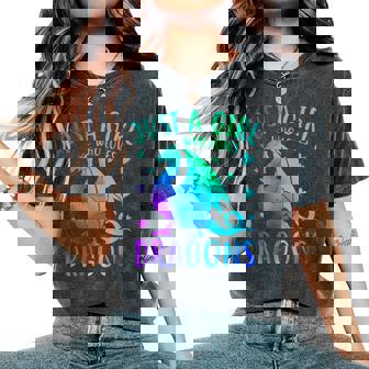 Cute Just A Girl Who Loves Dragons And Girls Women's Oversized Comfort T-Shirt - Thegiftio