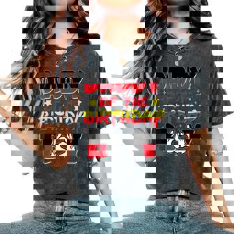 Dad And Mom Daddy Of The Birthday Boy Mouse Family Matching Women's Oversized Comfort T-Shirt - Thegiftio