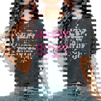 Daddy Of The Birthday Pink Girl Matching Family Women's Oversized Comfort T-Shirt | Mazezy