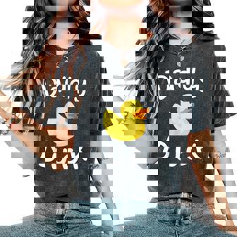 Daddy Duck Birthday Rubber Duck Lover Family Matching Men Women's Oversized Comfort T-Shirt | Mazezy