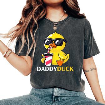 Daddy Duck Rubber Duck Birthday Party Family Matching Women's Oversized Comfort T-Shirt - Thegiftio UK