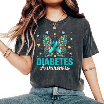 Diabetes Awareness Butterfly For November Women's Oversized Comfort T-Shirt - Thegiftio UK