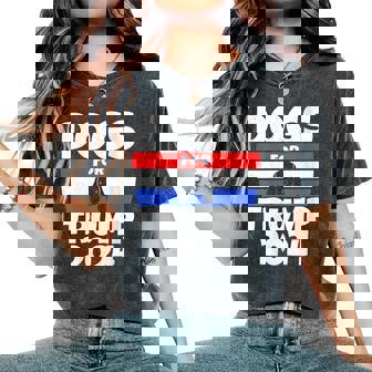 Dogs For Trump 2024 Presidential Election Dog Owner Women's Oversized Comfort T-Shirt - Monsterry